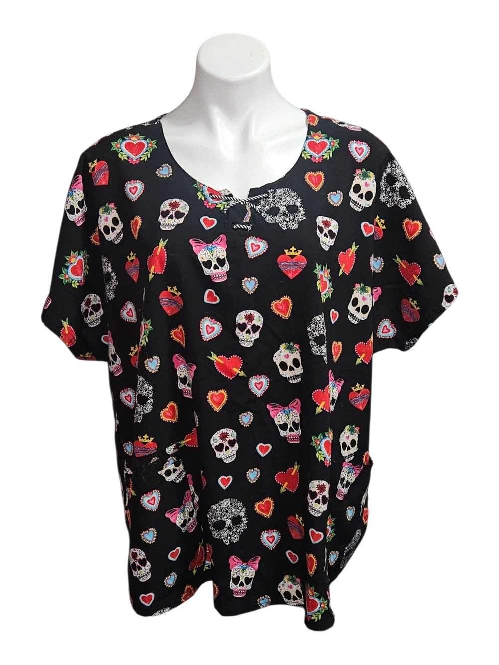 HeartSoul Black Short Sleeve Scrub Top